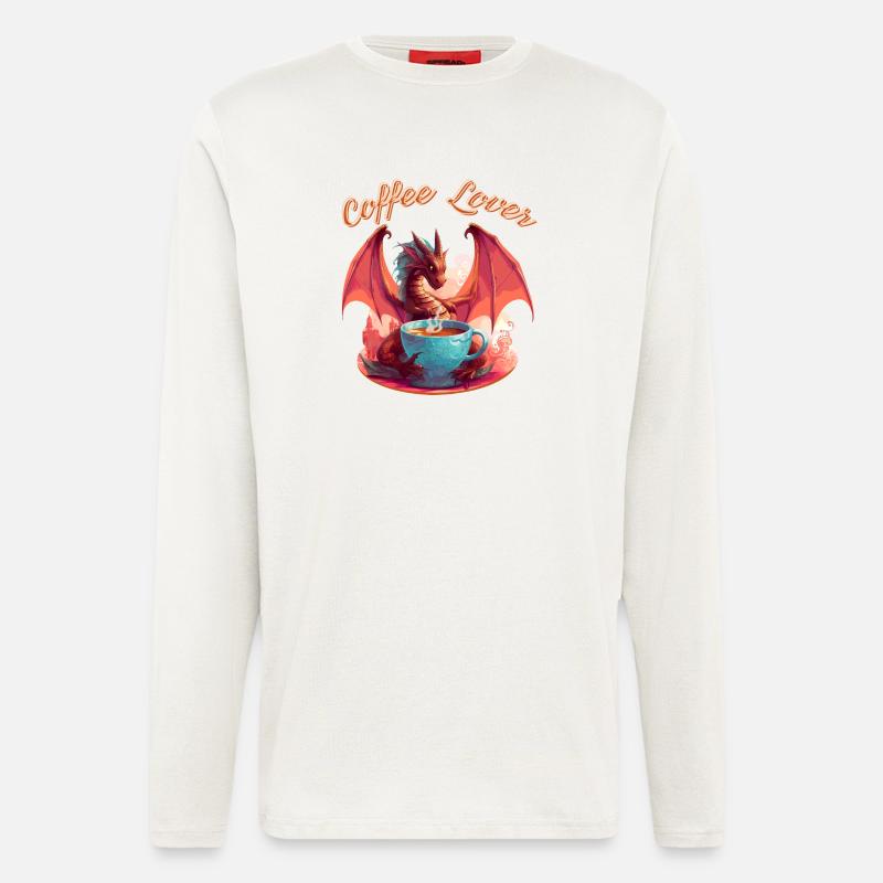 Dragon Coffee Lover - Langarmshirt - made by SPREAD  - OFF WHITE