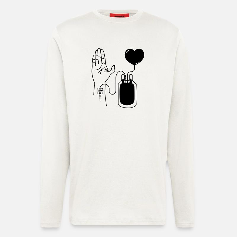 Blut spenden - Langarmshirt - made by SPREAD  - OFF WHITE