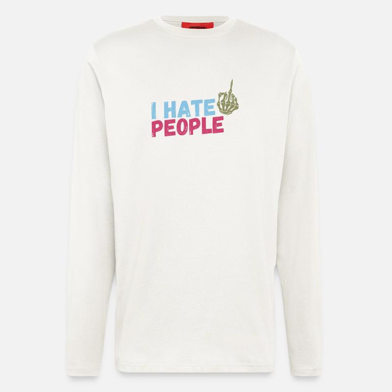 I hate People - Langarmshirt - made by SPREAD  - OFF WHITE