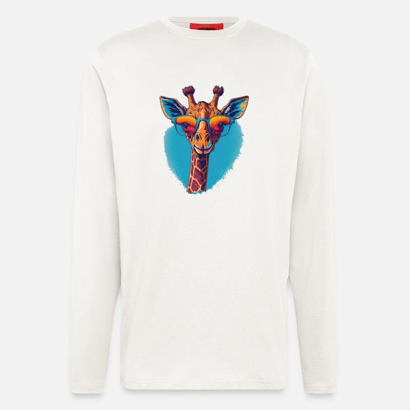 Giraffe mit Durchblick - Langarmshirt - made by SPREAD  - OFF WHITE