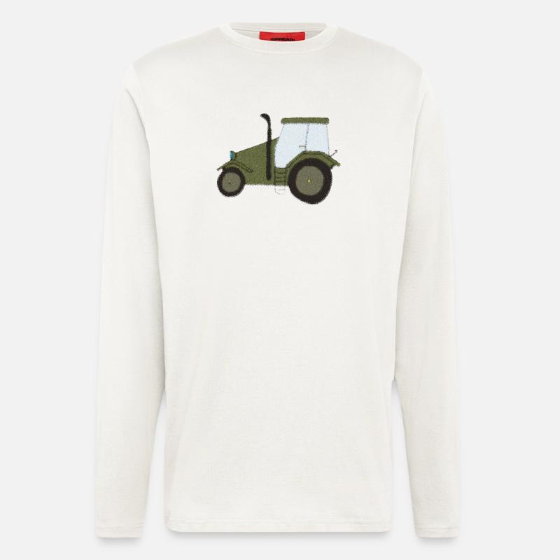traktor oldtimer impressionismus - Langarmshirt - made by SPREAD  - OFF WHITE