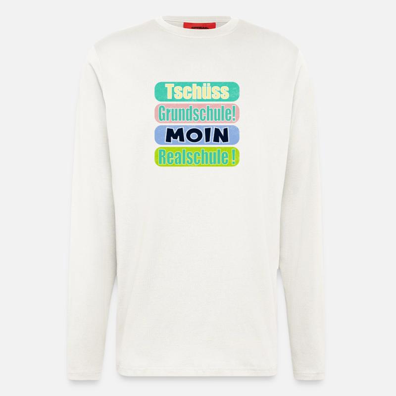 Tschüss Grundschule - Moin Realschule - Langarmshirt - made by SPREAD  - OFF WHITE