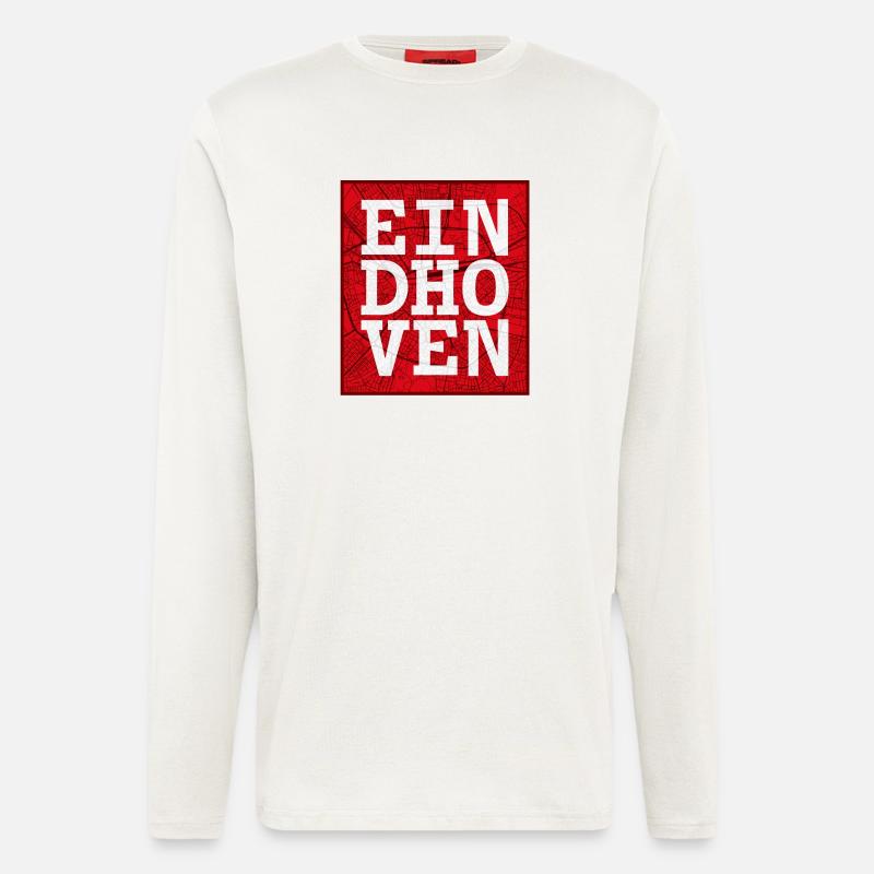 Eindhoven Großbuchstaben auf Stadtplan - Langarmshirt - made by SPREAD  - OFF WHITE