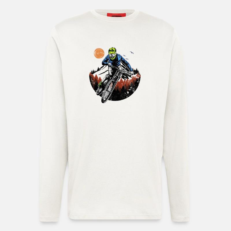 Cavalier de la crête de minuit - Manches longues bio décontracté fabriqué en UE - OFF WHITE