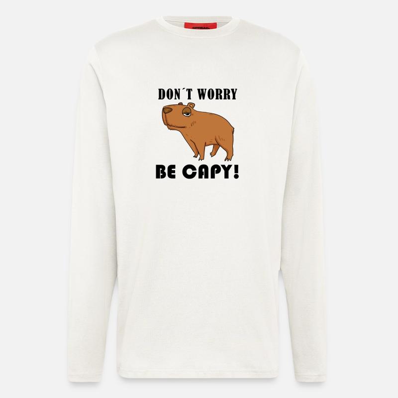 Capybara Capybara Cadeau - Manches longues bio décontracté fabriqué en UE - OFF WHITE
