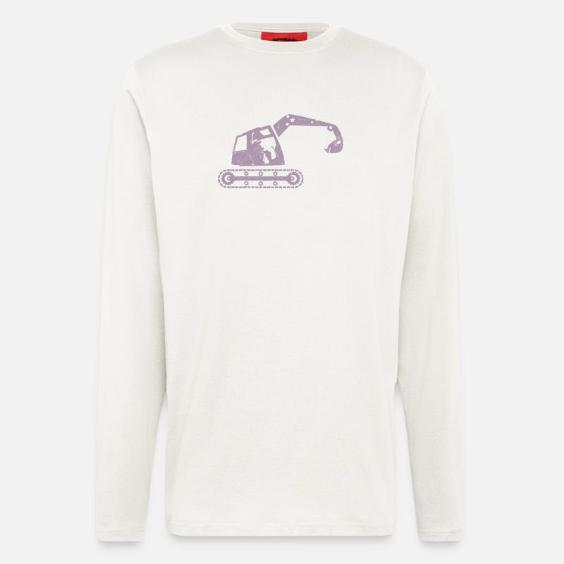 Bagger Baggerfahrer Baugeräteführer – - Langarmshirt - made by SPREAD  - OFF WHITE