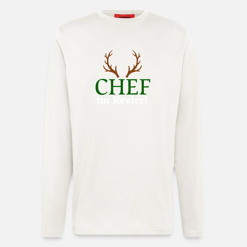 Chef im Revier - Jäger Design - Langarmshirt - made by SPREAD  - OFF WHITE