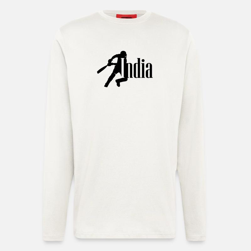 Indien Cricket - Langarmshirt - made by SPREAD  - OFF WHITE