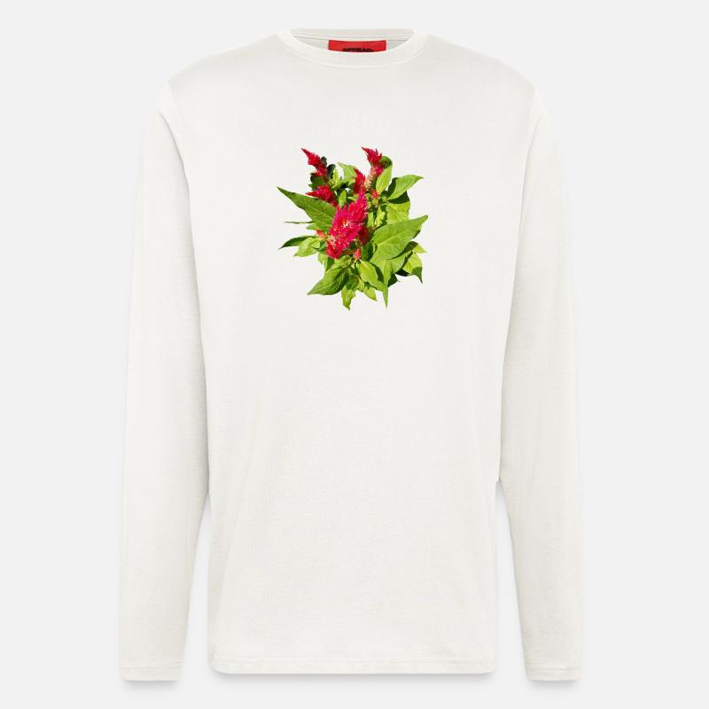 RED CELOSIA - Longsleeve - made by SPREAD  - OFF WHITE
