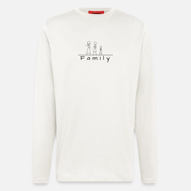 Strichmännchenfamilie - Langarmshirt - made by SPREAD  - OFF WHITE