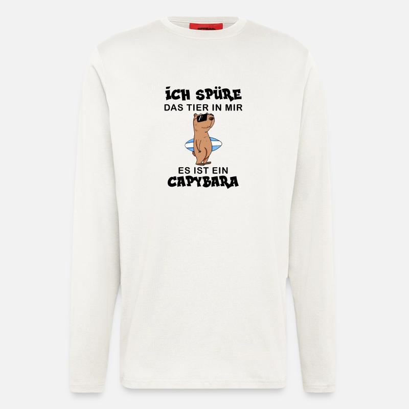 Capybara Wasserschwein Capybaras - Langarmshirt - made by SPREAD  - OFF WHITE