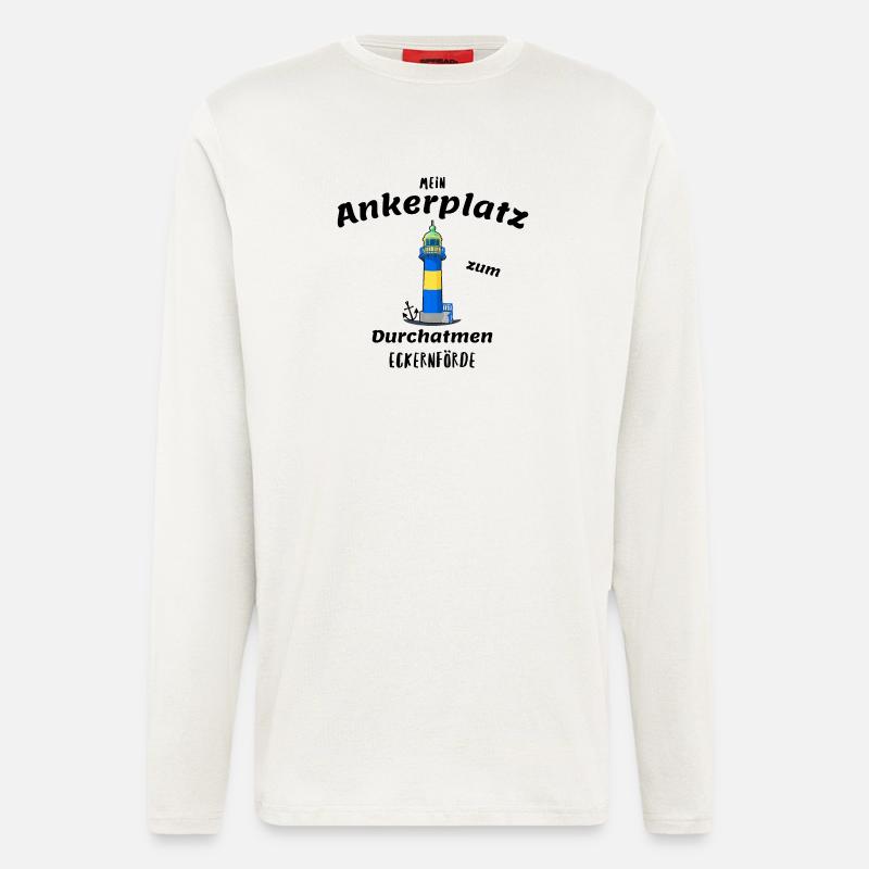 Alter Leuchtturm Eckernförde, Ankerplatz - Langarmshirt - made by SPREAD  - OFF WHITE