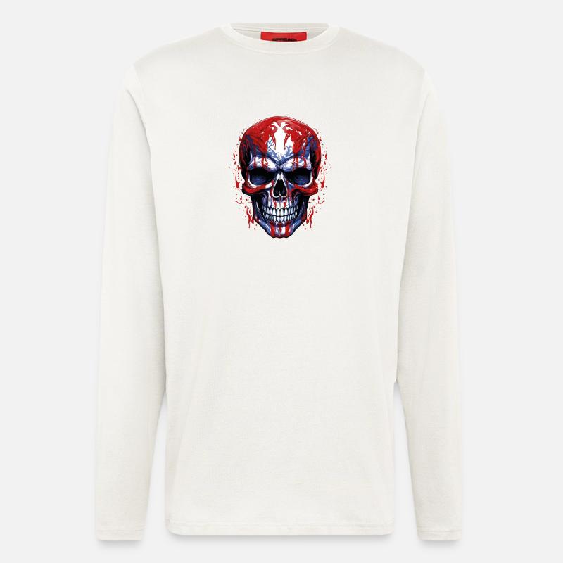 Flaggen Skull Grafik - Langarmshirt - made by SPREAD - OFF WHITE
