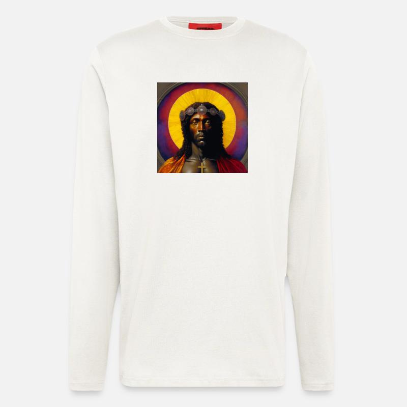 Schwarzer Jesus 01 - Langarmshirt - made by SPREAD  - OFF WHITE