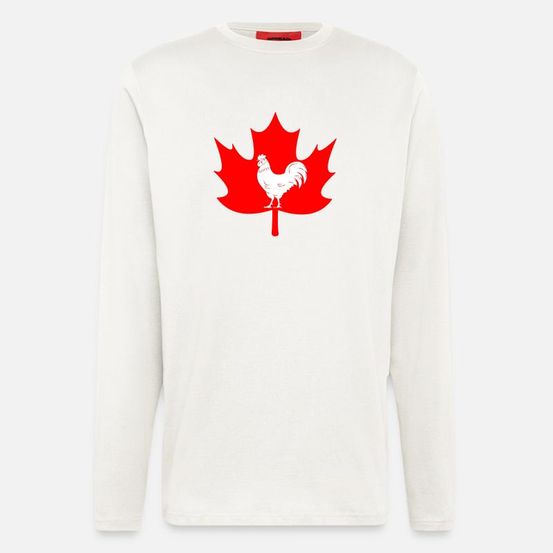 Canada maple leaf rooster logo - Longsleeve - made by SPREAD  - OFF WHITE