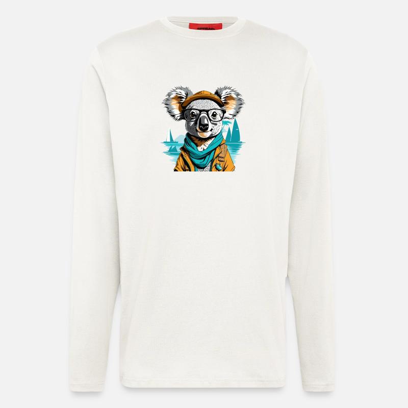 Expeditions-Koala am Meer - Illustration - Langarmshirt - made by SPREAD  - OFF WHITE