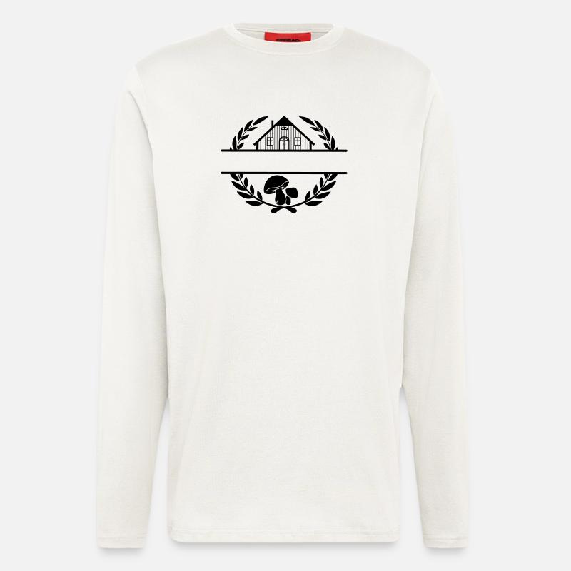 Logo de la champignonnière 3 - Manches longues bio décontracté fabriqué en UE - OFF WHITE
