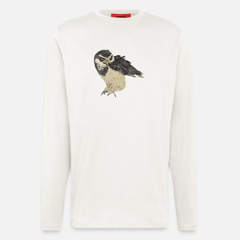 Illustration: Brillenkauz - Langarmshirt - made by SPREAD  - OFF WHITE