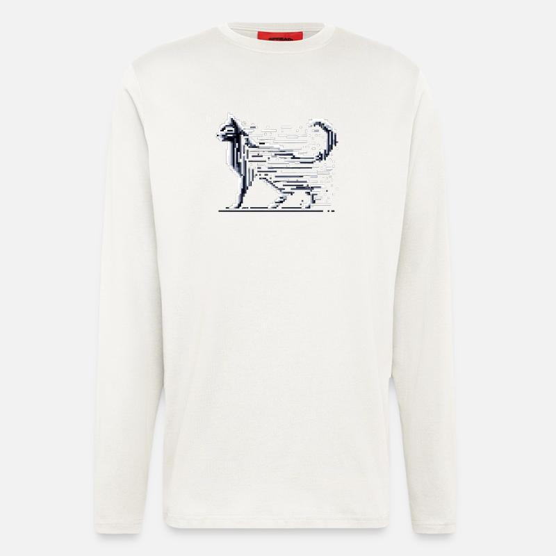 Pixel Katze - Langarmshirt - made by SPREAD  - OFF WHITE