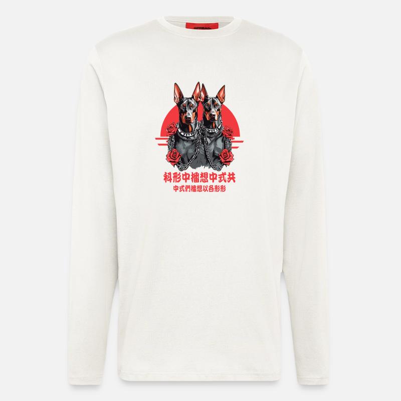 Dobermann Underdog - Langarmshirt - made by SPREAD  - OFF WHITE