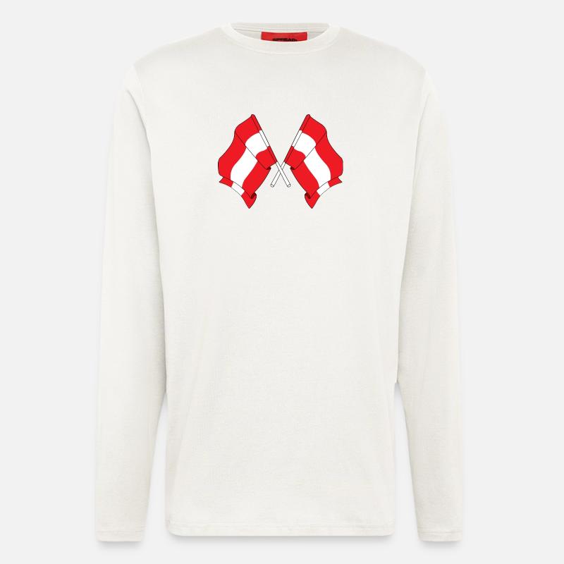 Two flags Austria - Longsleeve - made by SPREAD  - OFF WHITE