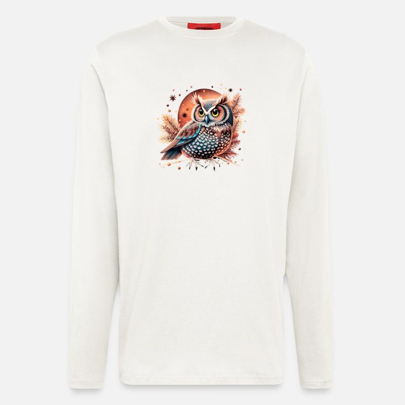 hibou_ niedliche Eule - Langarmshirt - made by SPREAD  - OFF WHITE