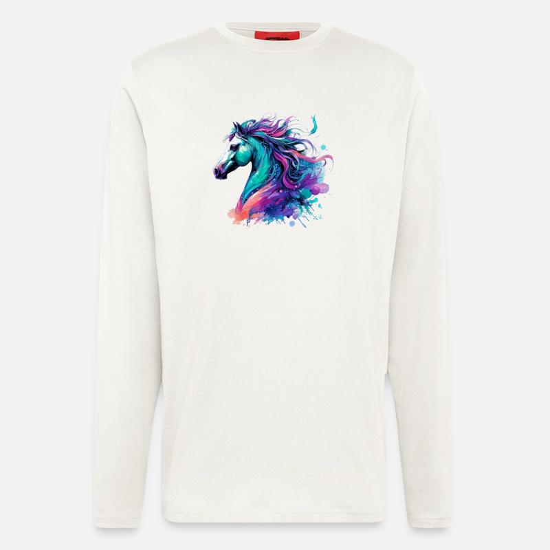Cheval - Manches longues bio décontracté fabriqué en UE - OFF WHITE