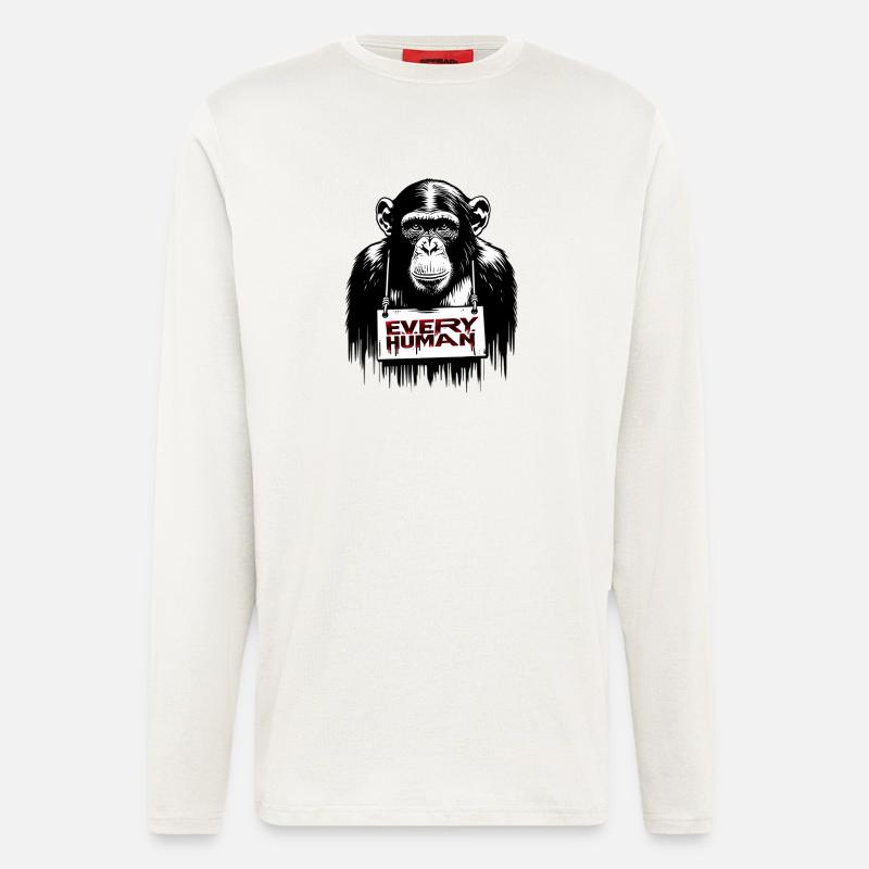 Every Human Monkey | Save Animals - Longsleeve - made by SPREAD  - OFF WHITE
