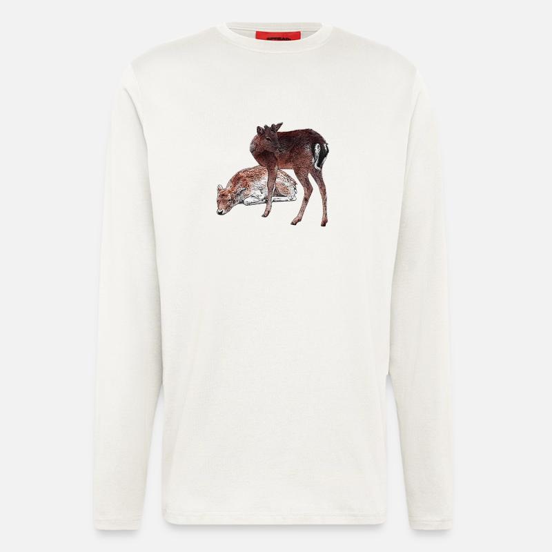 Hirschbabys, schenken Mädchen, niedlich - Langarmshirt - made by SPREAD  - OFF WHITE