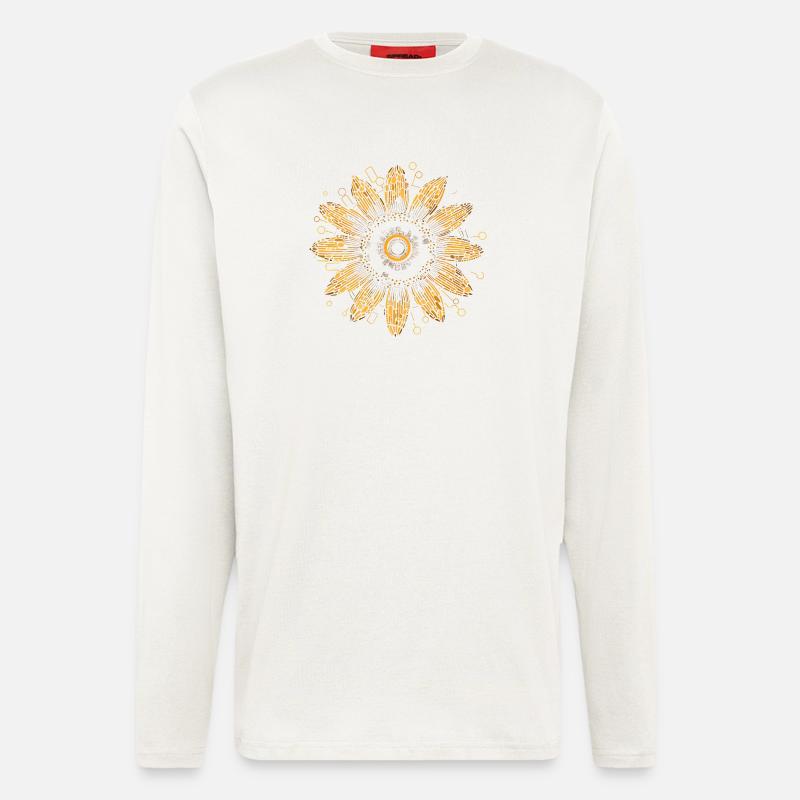 Boho Sunflower Mandala Pattern - Longsleeve - made by SPREAD  - OFF WHITE