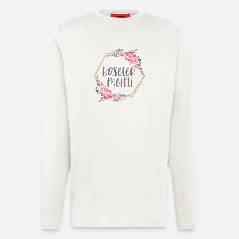 Schweiz Basel Mädchen Heimat Geschenk - Langarmshirt - made by SPREAD  - OFF WHITE