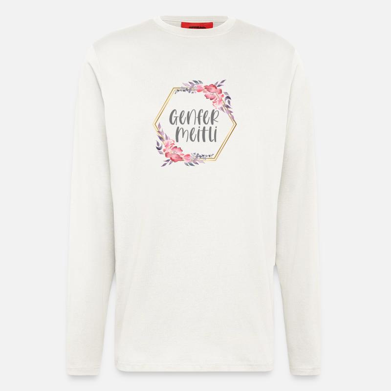 Schweiz Genf Mädchen Heimat Geschenk - Langarmshirt - made by SPREAD  - OFF WHITE