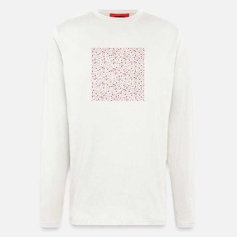 sternenmuster rottöne, weihnachts prints - Langarmshirt - made by SPREAD  - OFF WHITE
