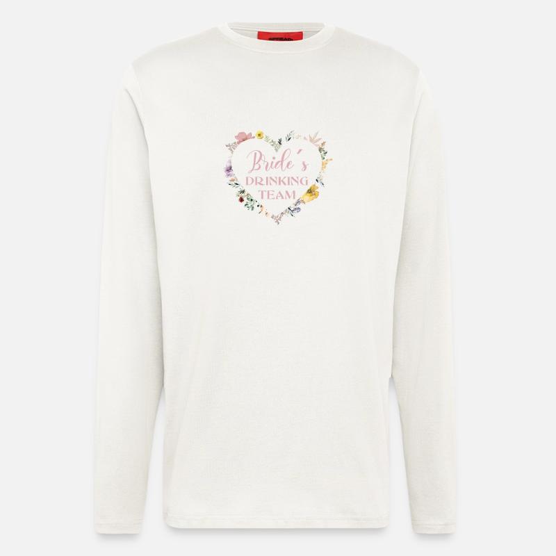 Bride´s-Drinking-Team! Herz-Blumen - Langarmshirt - made by SPREAD  - OFF WHITE