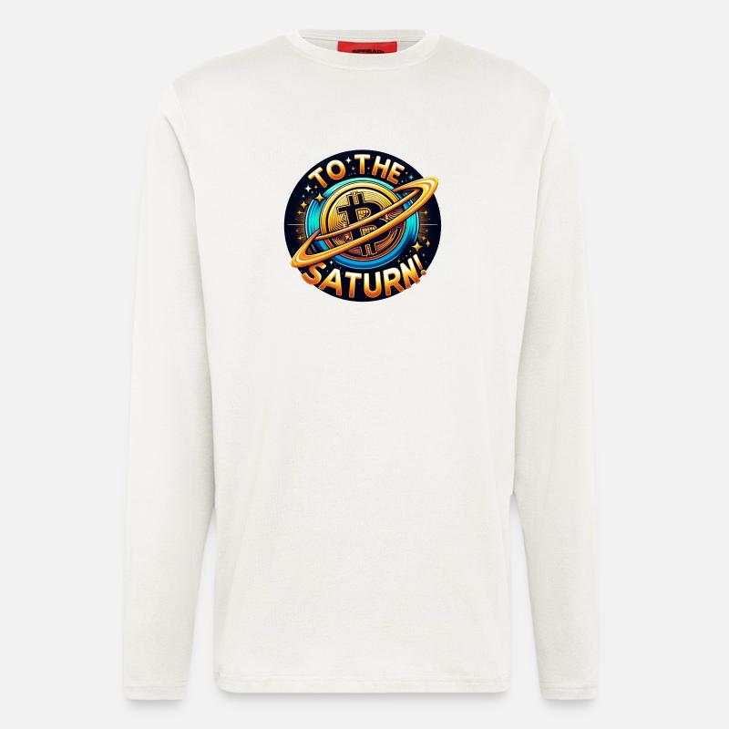 BTC Krypto zum Saturn! - Langarmshirt - made by SPREAD  - OFF WHITE
