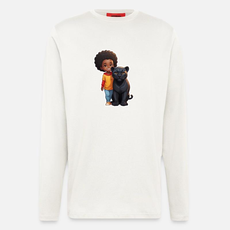 Kinderfreundliche Tierfreundschaft Illustration - Langarmshirt - made by SPREAD - OFF WHITE