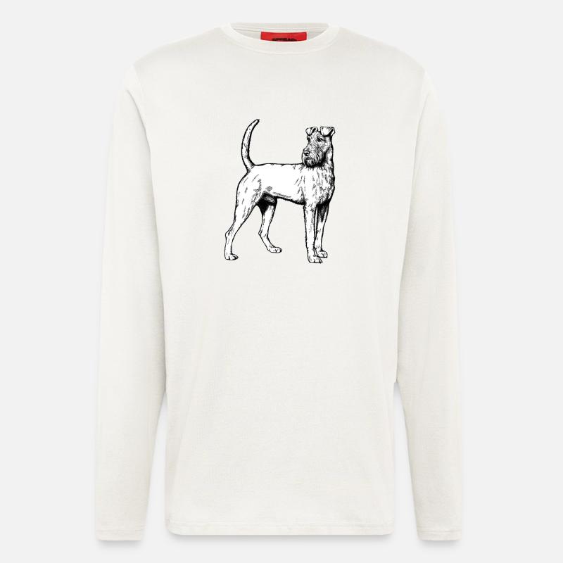 Irish Terrier Mailo 2023 sw - Langarmshirt - made by SPREAD - OFF WHITE