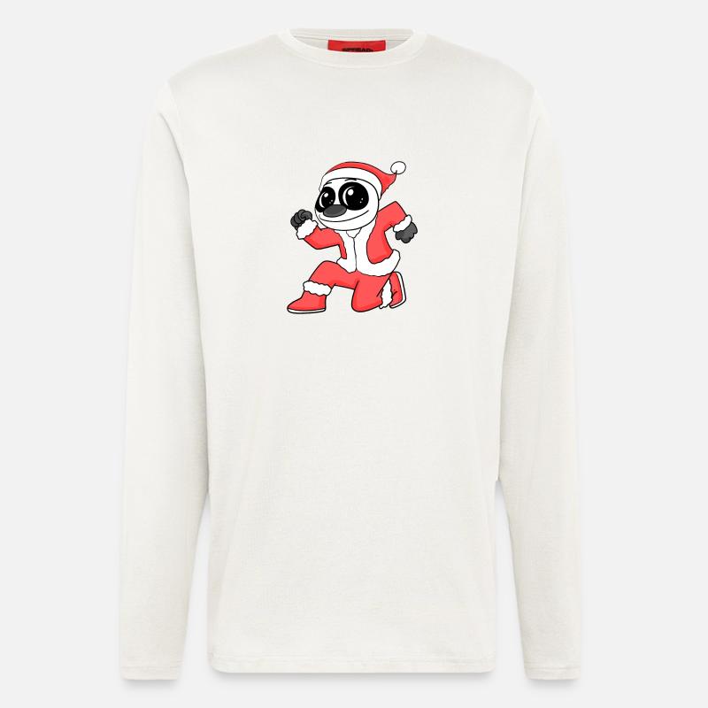 Panda Kuscheltier Weihnachten - Langarmshirt - made by SPREAD - OFF WHITE