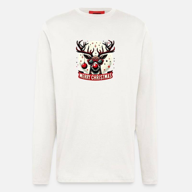 Rentier-Weihnachtsspaß - Original Pullover - Langarmshirt - made by SPREAD  - OFF WHITE