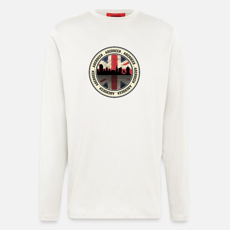 Union Jack Skyline Aberdeen Emblem - Langarmshirt - made by SPREAD - OFF WHITE