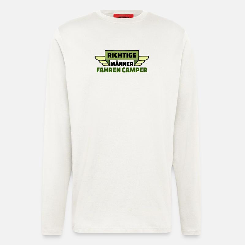 Wanderer Camping Camper Wohnwagen Statement - Langarmshirt - made by SPREAD  - OFF WHITE