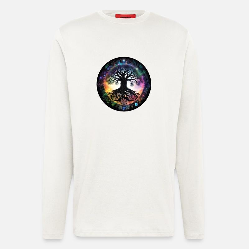 Root tree in rainbow circle - Longsleeve - made by SPREAD  - OFF WHITE