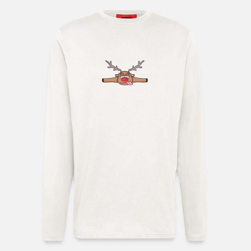 Roe deer lying down - Longsleeve - made by SPREAD  - OFF WHITE