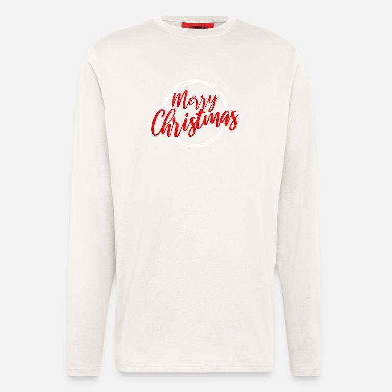 Merry Christmas Script Circle - Longsleeve - made by SPREAD  - OFF WHITE