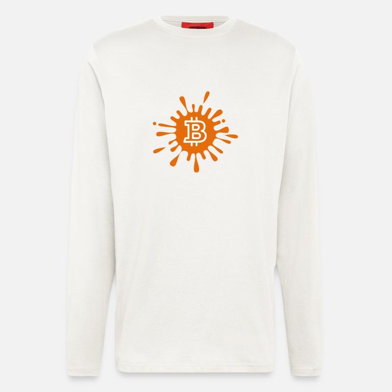 Bitcoin Crypto Cryptocurrency Splash - Langarmshirt - made by SPREAD  - OFF WHITE