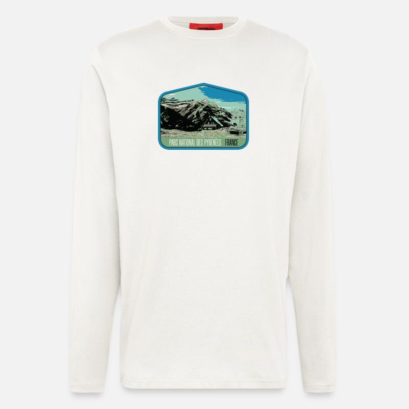 Pyrenees Landscape Escutcheon: Authentic Nature - Longsleeve - made by SPREAD  - OFF WHITE