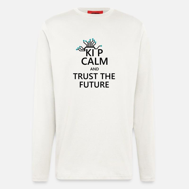 AI P CALM AND TRUST THE FUTURE - Longsleeve - made by SPREAD - OFF WHITE