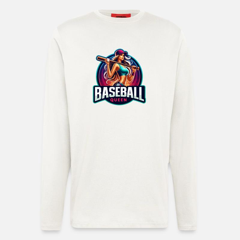 Conception d’athlète féminine Baseball Queen - Manches longues bio décontracté fabriqué en UE - OFF WHITE