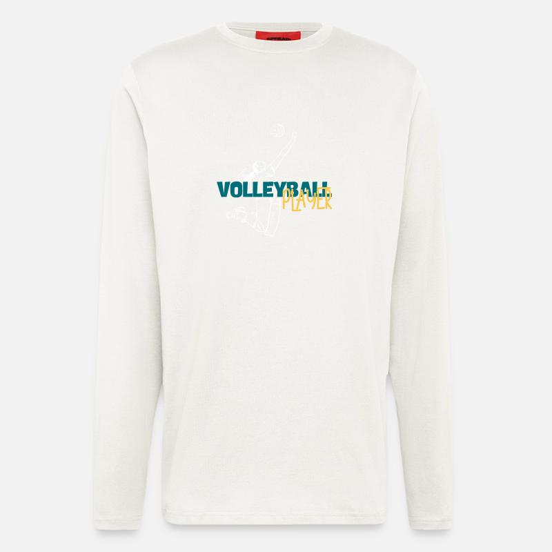 Volley Dive: Dynamisches Spielerduo - Langarmshirt - made by SPREAD  - OFF WHITE