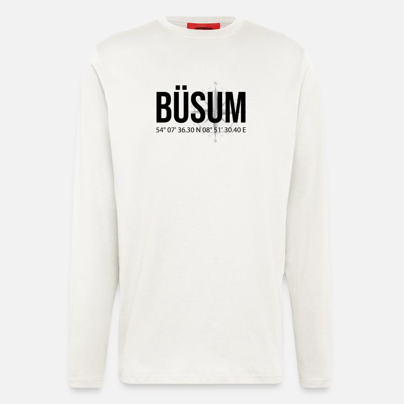 Koordinaten Büsum - Langarmshirt - made by SPREAD  - OFF WHITE